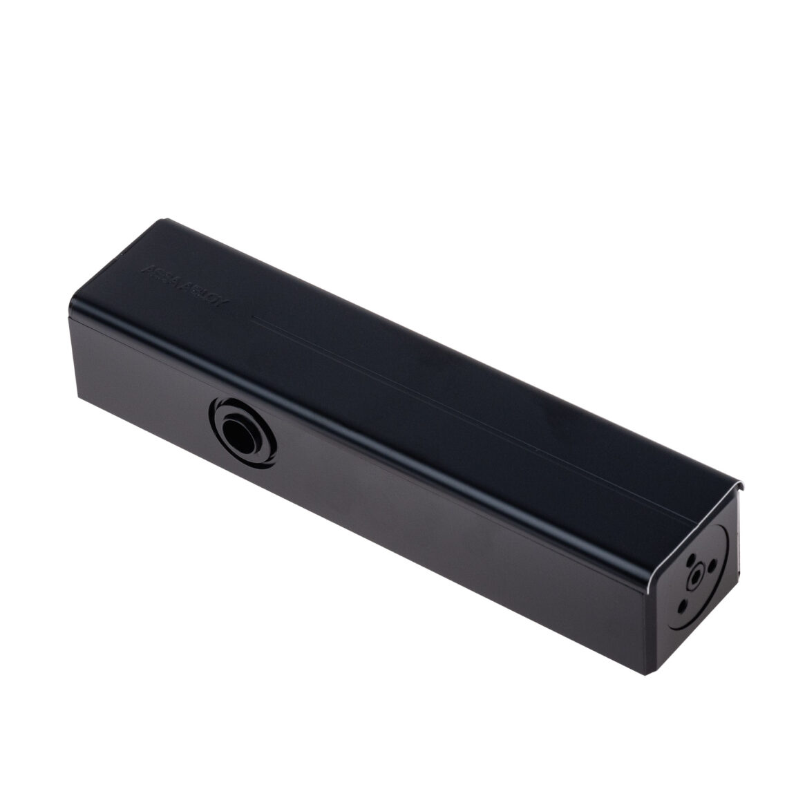 Amortizor hidraulic, forță reglabilă EN3-6 (60-120kg) cu braț standard și EN1-3 (20-60Kg) cu șină glisantă (fără braț), negru, ASSA ABLOY DC300 9005