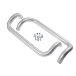Mâner aplicat tip bara D 30 mm, spațial 4 colțuri, interax 350mm, aluminiu anodizat argintiu, accesorii fixare incluse, Comunello M220D002XA604