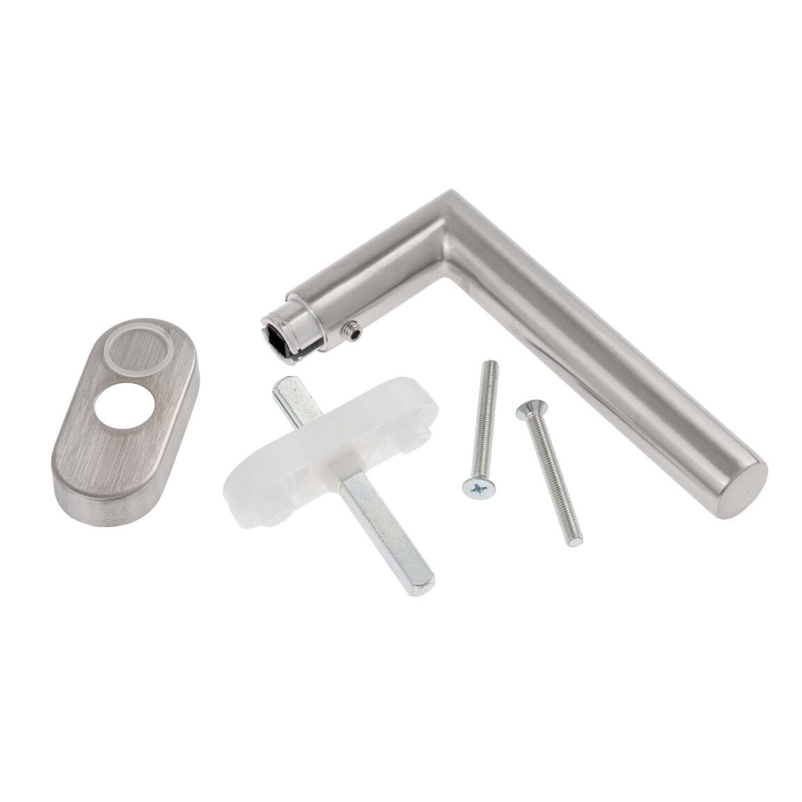 Mâner ușă, manetă D 20 mm, mască bază ovală, inox, Comunello Parigi DK