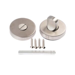 Set buton blocare ușă, mască rotundă, inox satinat, Comunello Barcellona
