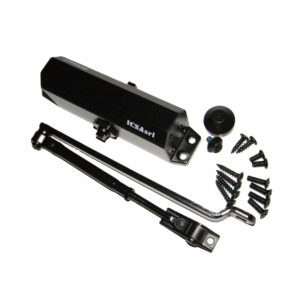 Amortizor ușă cu opritor 90°, cu braț articulat, forța 2, negru, ICSA 0603E00000