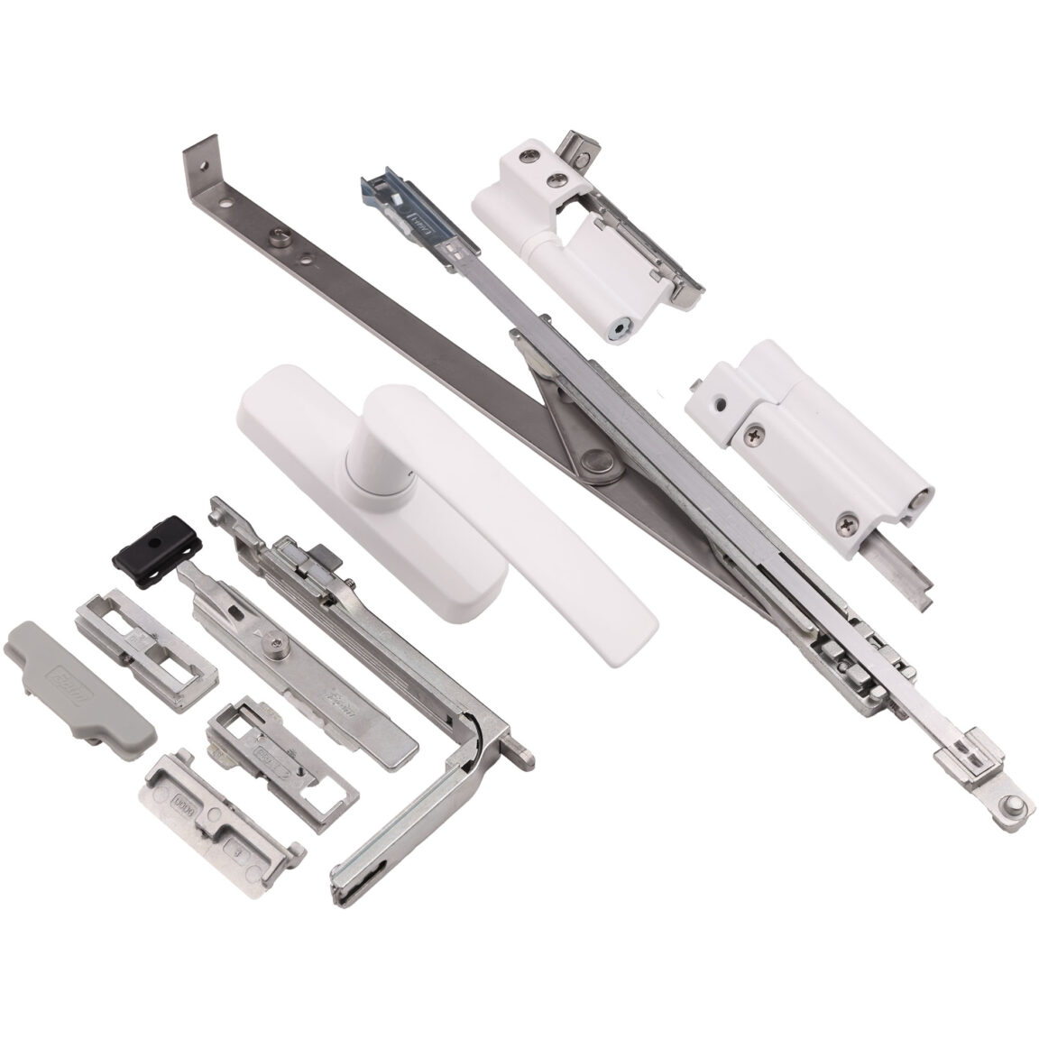 Kit fereastră dublă deschidere, braț mediu, 150 kg alb, Fapim 1336BF