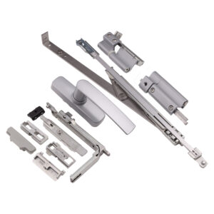 Kit fereastră dublă deschidere, braț scurt, 150 kg argintiu, Fapim 1336AF